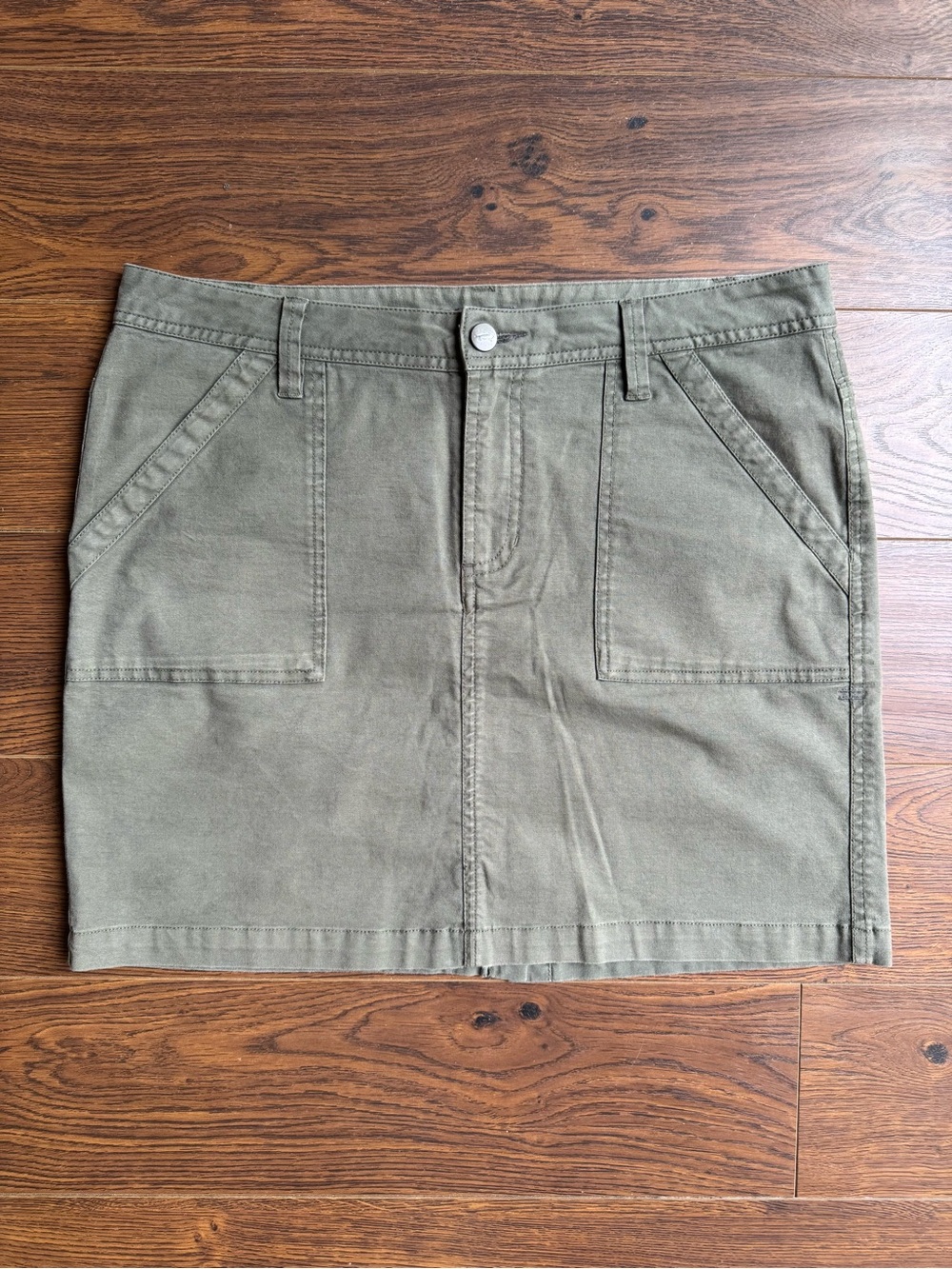 Toad&Co Olive Green Cotton Mini Skirt